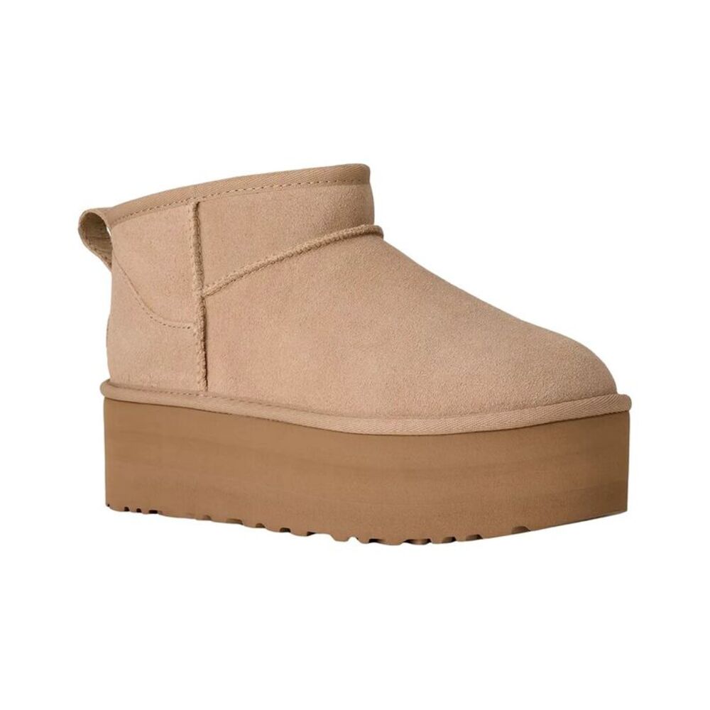 Ugg Classic Ultra Mini Platform Suede Boot, Beige